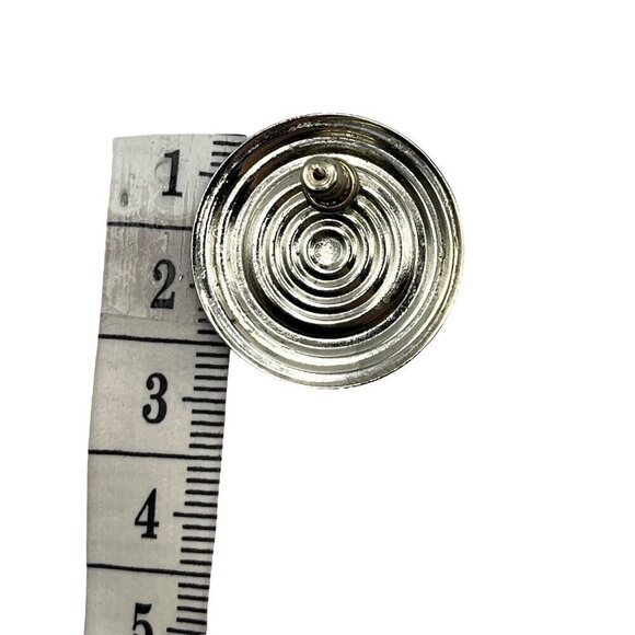 Vintage‎ Bezeled Coin Statement Earrings Orange Rust Swirl Center Artsy Retro - Picture 6 of 6